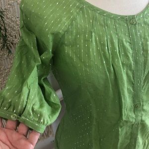 🌿Button down green top- Chico’s.